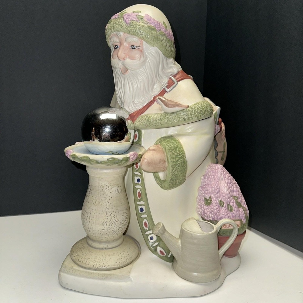 Pfaltzgraff Santa Cookie Jar Naturewood 2000 Limited Edition 14"